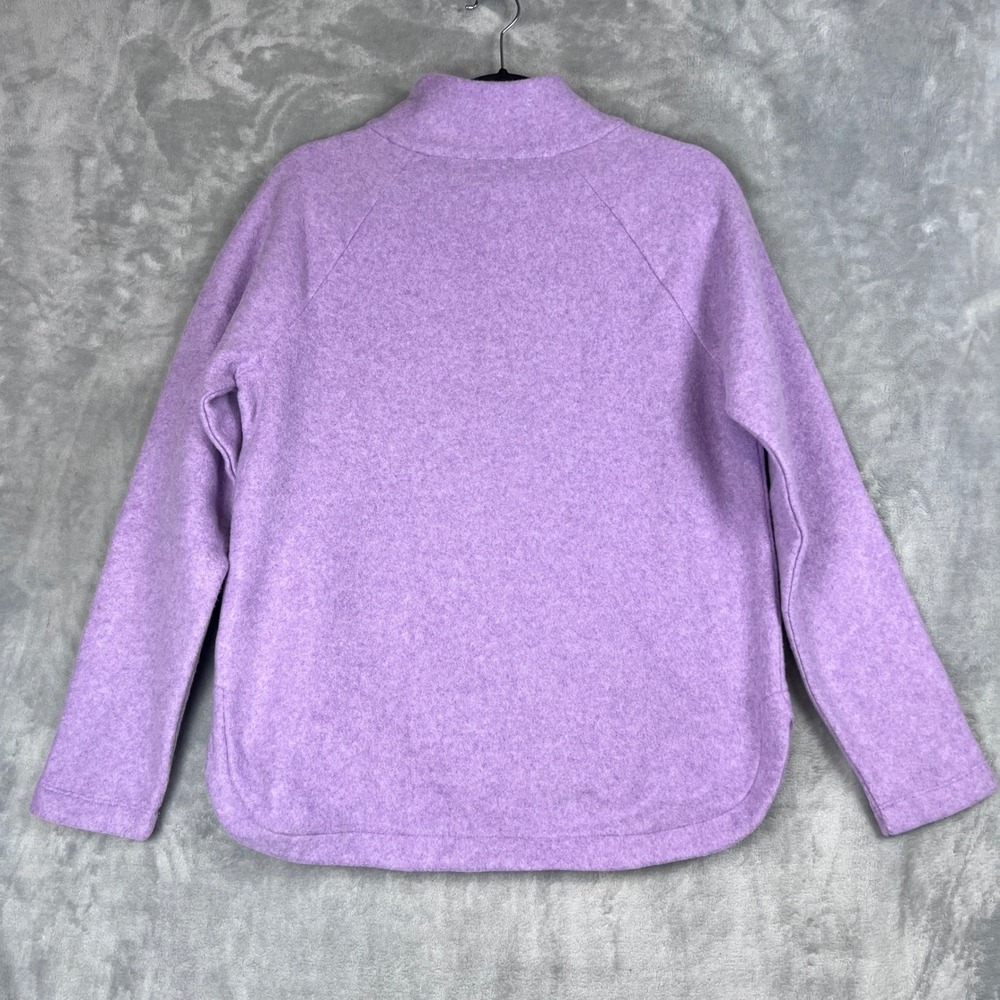 Talbots Women Swesater Lavender Purple Fleece Mock Neck Button Detail Pullover M - Picture 10 of 12